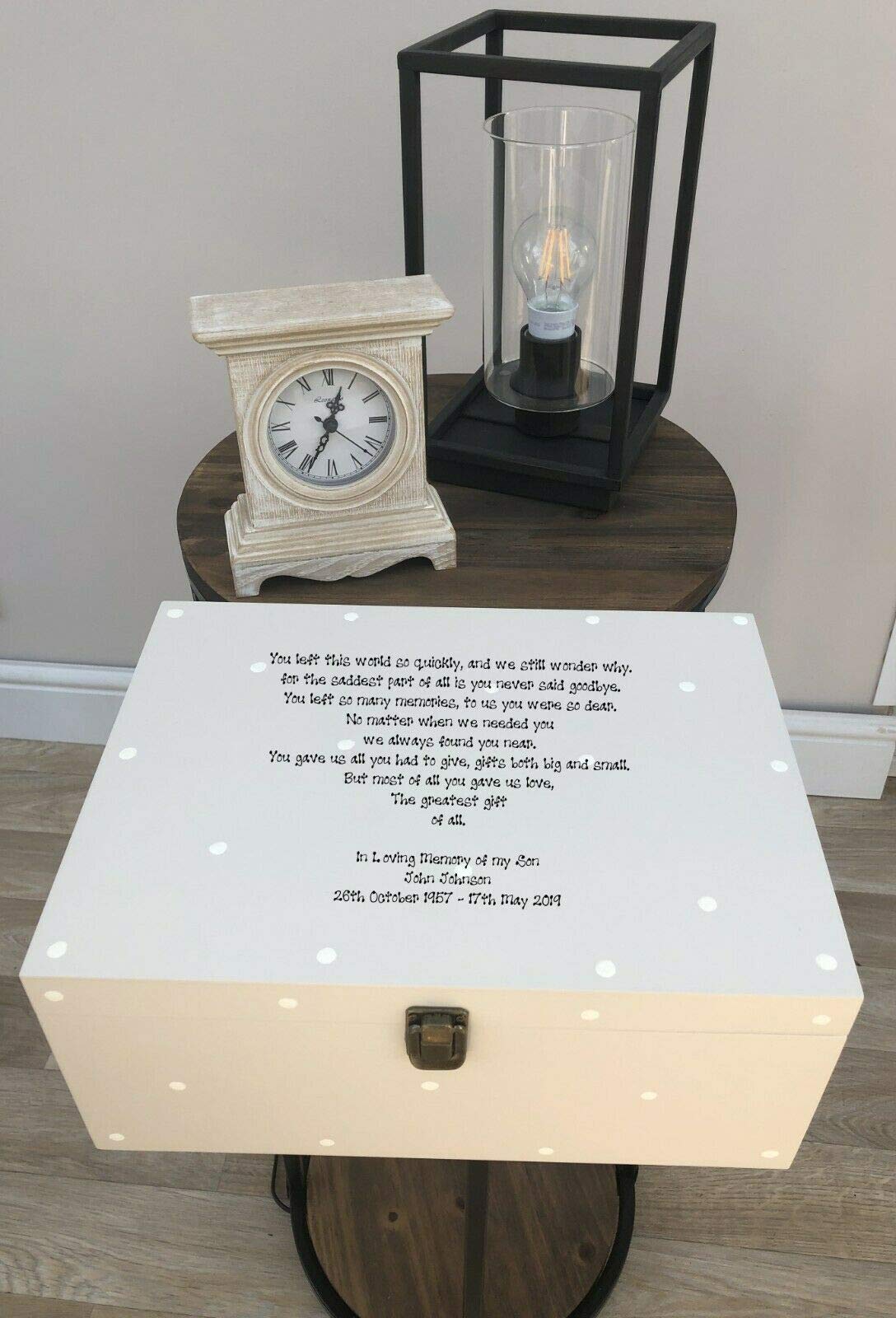In Loving Memory SON Lutto, contenitore per ricordi personalizzabile, per la perdita di un bambino, figlia o qualsiasi nome o testo.