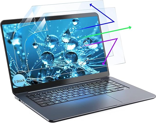 Mamol 2 Pack 15.6 Inch Laptop Screen Protector, 16:9 Aspect Blue Light Anti Glare Filter Shield Blocker Cover for 15.6in Computer, 15 In Uv Blocking HD Bubble-Free Eye Protection Film