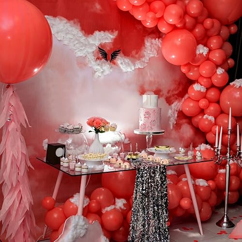 Miniatura 7 de Garma Globos rojos de 12 pulgadas, paquete de 100 globos de látex para arco de globos como día de San Valentín, Navidad, cumpleaños, graduación,