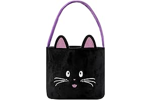 Black Cat Trick or Treat Bag with Pumpkin