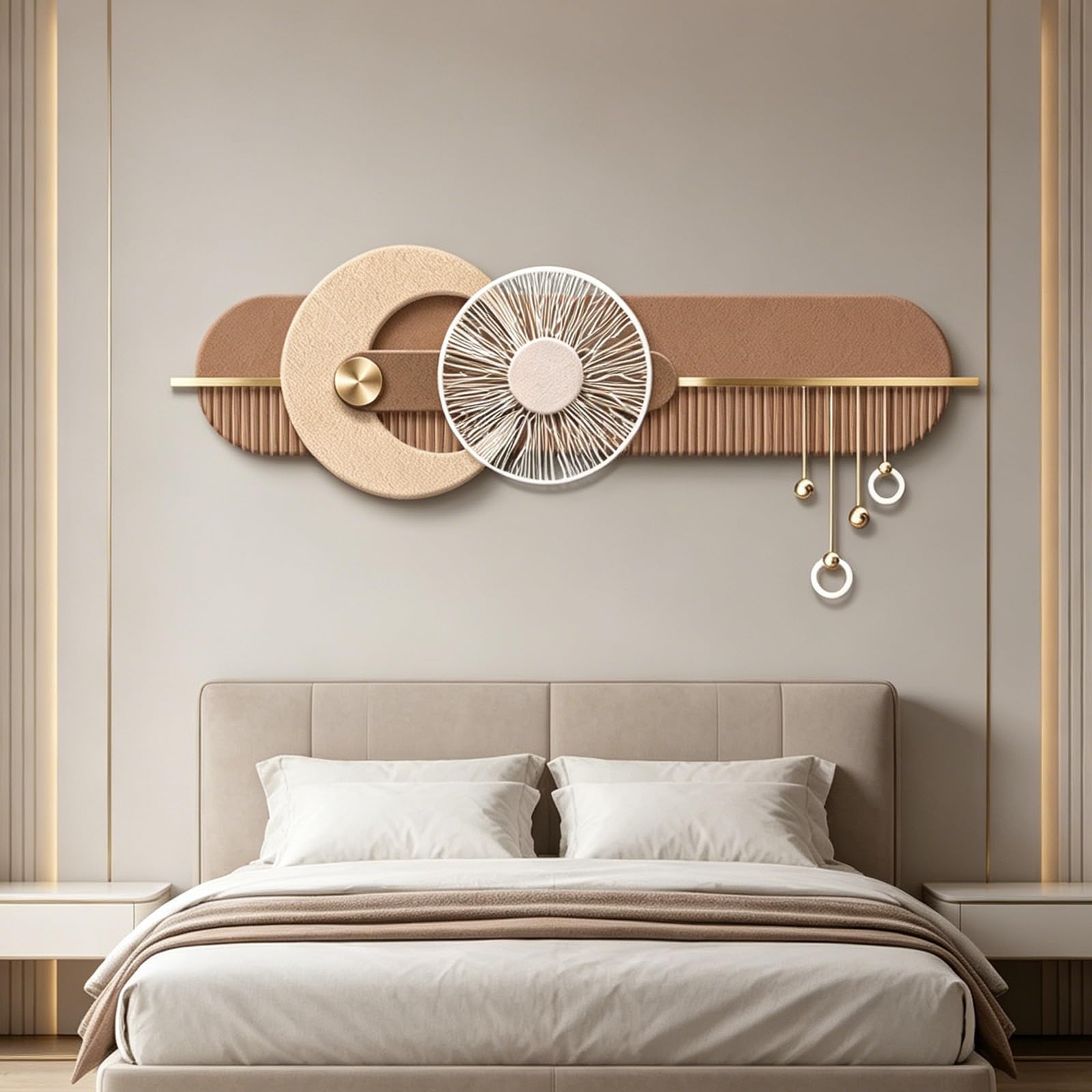 PGZMDTWI 3D Sandstone Wall Art, Modern LED Lighted Sculpture for Living Room Bedroom Decor(E,100 * 43CM 9.4 * 16.9IN)