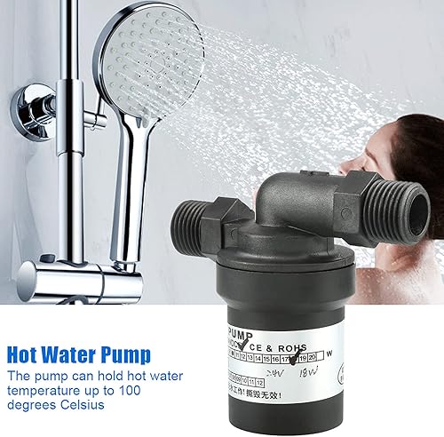 Miniatura 3 de GLOGLOW Bomba de agua caliente de DC24V 18W, bomba de refuerzo de presión de agua para calentador de agua solar sistema de circulación caliente de