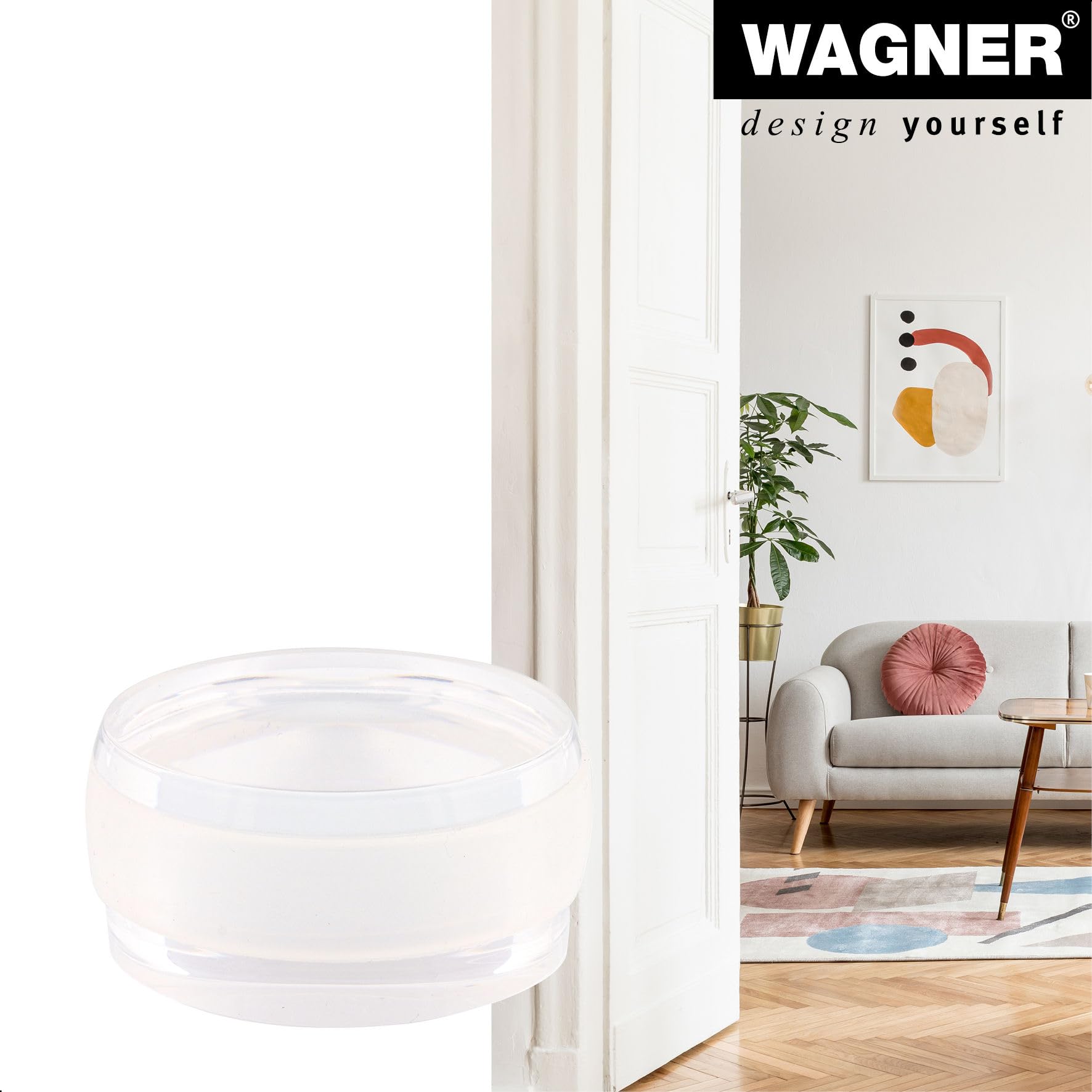 WAGNER Bodentürstopper CLEAR - Transparenter Türstopper Selbstklebend 45mm