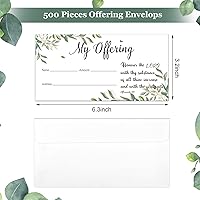 Vista 3 de Woanger 500 unidades de sobres para diezmos y ofrendas para donaciones, tamaño cheque, para billetes y efectivo para diezmos y ofrendas (Clásico)