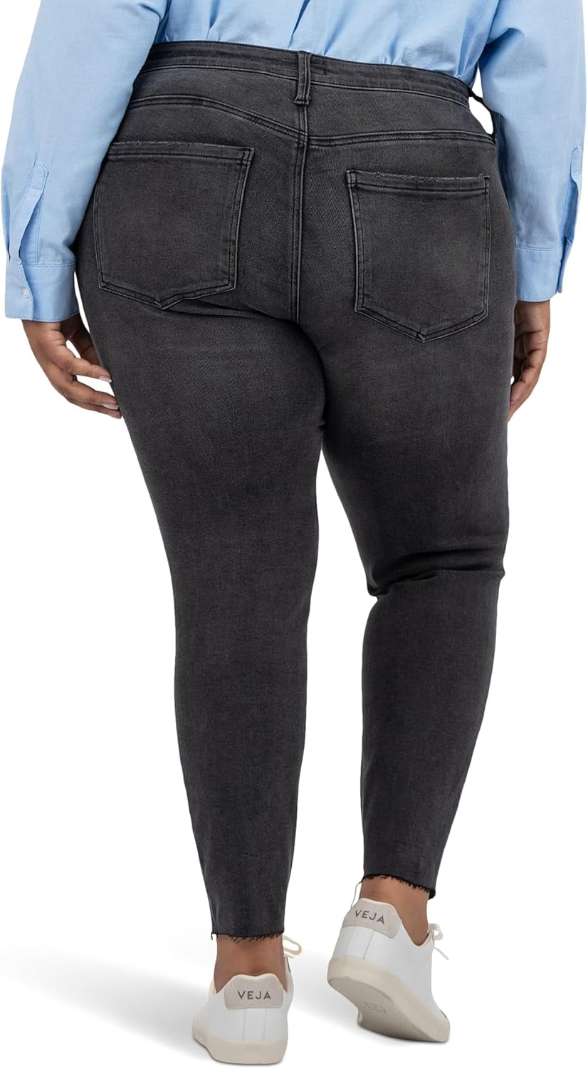 KUT from the Kloth Womens Charlize High Rise Fab Ab Cigarette Leg-raw Hem