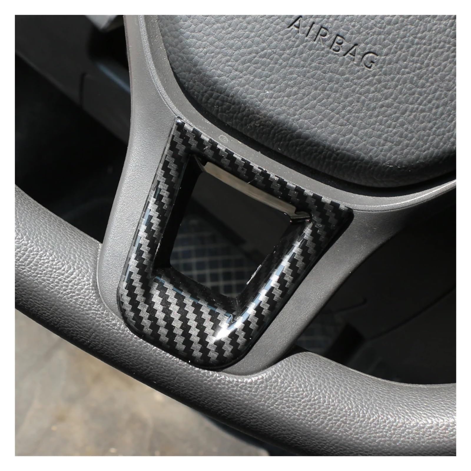 Pokrowiec na kierownicę samochodową, Compatible With Volkswagena, VW, Passata B8 Tiguana Wykończenie panelu sterowania kierownicy(Carbon Fiber Black)