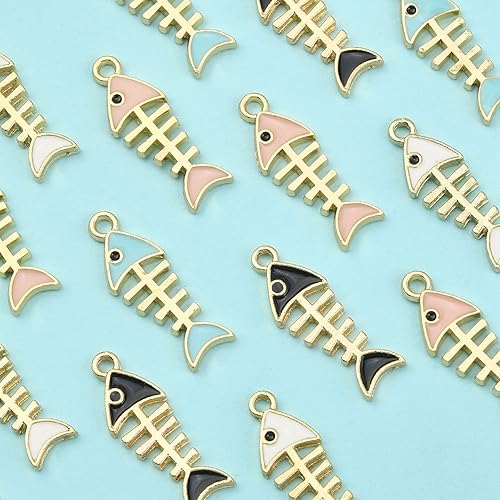 Miniatura 8 de LiQunSweet 25 piezas de 5 colores de esmalte de flores encantos tulipanes para bricolaje aretes, pulsera, llavero, collar, fabricación de joyas