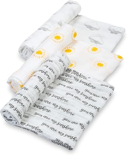 LollyBanks Mantas de muselina para niños y niñas, 100% algodón de 47 x 47 pulgadas, mantas suaves para recién nacidos, manta de bebé transpirable y