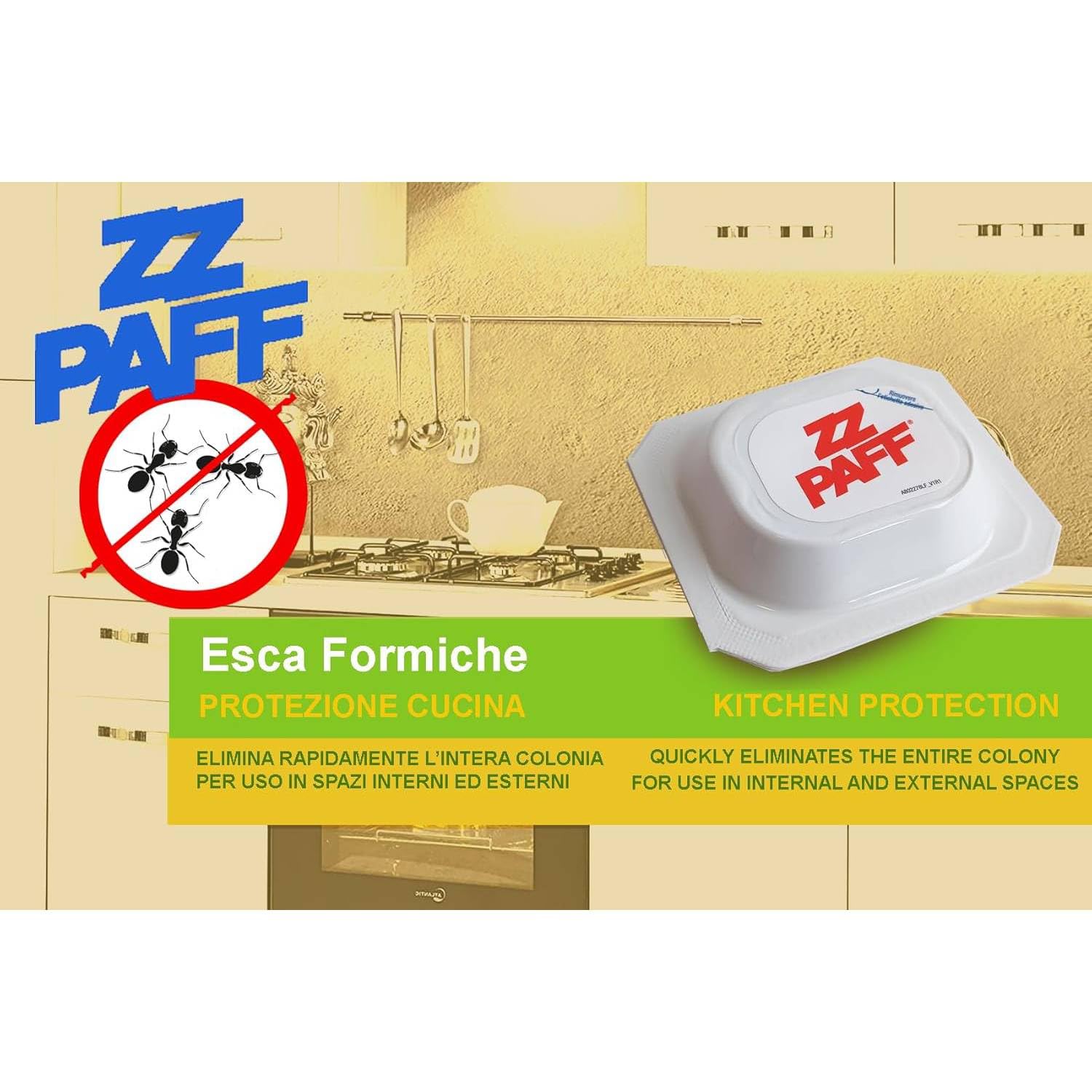 ZZ Paff Esca Formiche Insetticida Antiformiche 4 Pezzi, Trappola Professionale Per Uso Interno ed Esterno, Esche Pronte All’uso Per Eliminare Formiche in Casa (6)