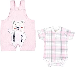 ملابس اطفال حديثي الولادة صيفي ماركات (6:12 شهر, بينك)