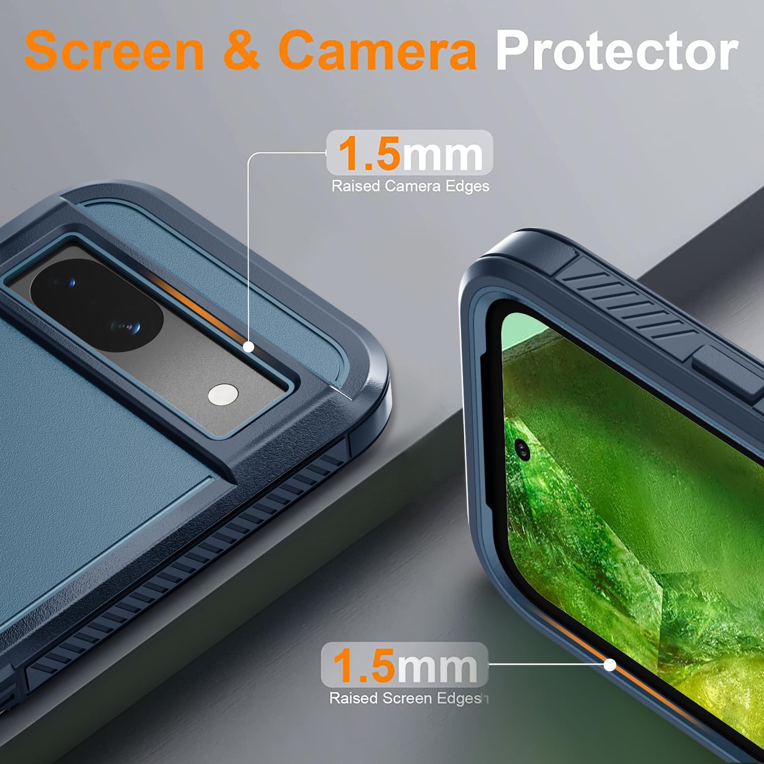 Amazon.com: PULEN for Google Pixel 8A Case with Screen Protector, Rugged PC Front Cover+Hard Protective Back Cover, Military-Grade Protection Shockproof Protective Phone Case - Blue : Cell Phones & Accessories Amazon.com: PULEN for Google Pixel 8A Case with Screen Protector, Rugged PC Front Cover+Hard Protective Back Cover, Military-Grade Protection Shockproof Protective Phone Case - Blue : Cell Phones & Accessories