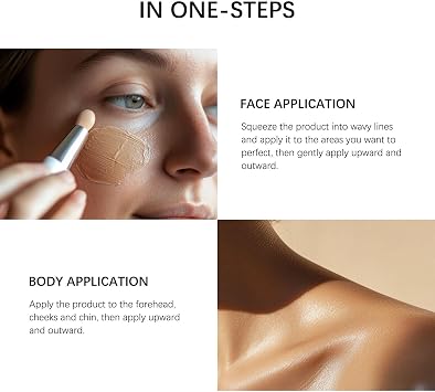Beauty Body Coverage Perfector with Extra Large Brush, All Over Complexion Perfector For Face Legs, Face Sunscreen SPF30 Tattoo Cover Up Makeup, Waterproof Sweatproof Body Concealer (1PC)