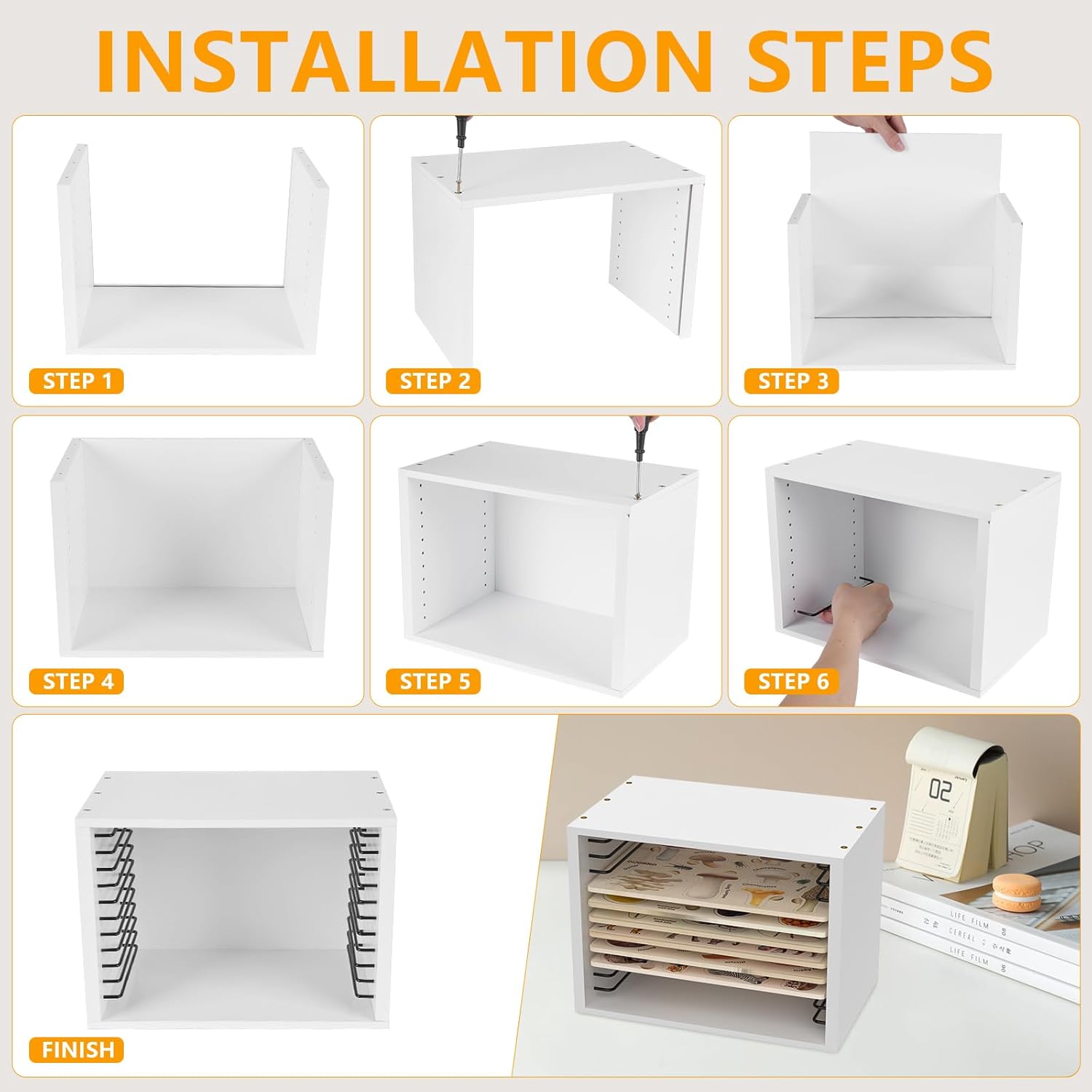 Puzzle Storage Case, Puzzle Holder Storage, Puzzles Shelf Holds Ten 11.81 inch Children's Puzzle Boards, Kids Puzzles Storage for Small Puzzle Board Storages(White)