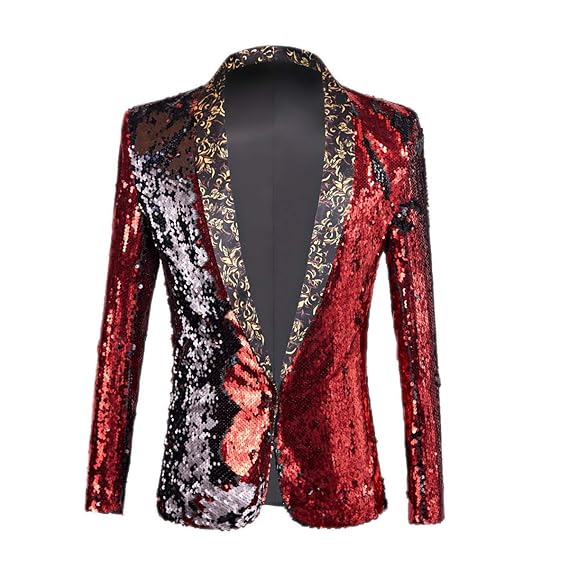 red glitter suit jacket