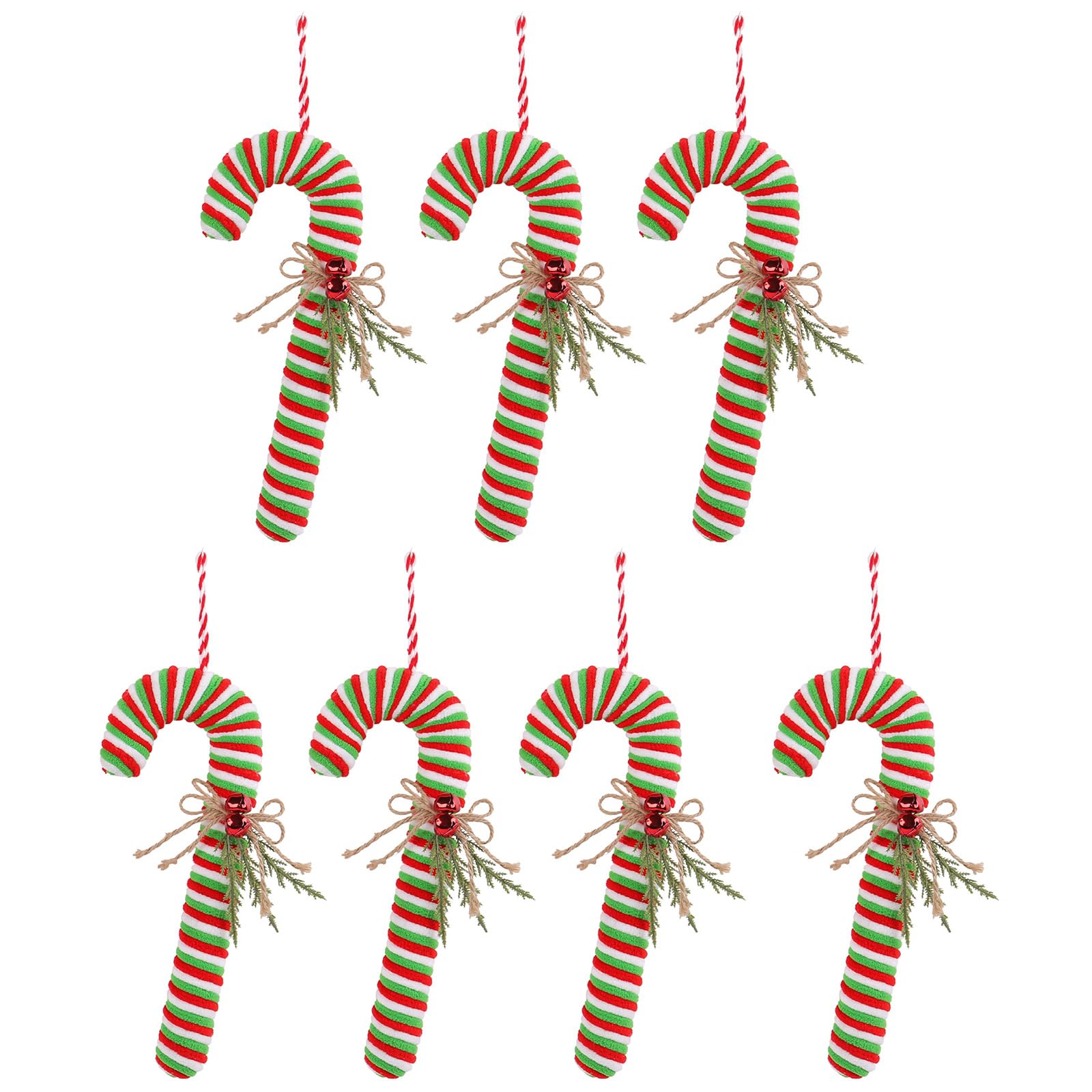 Yhplxyuus Of 7 Candy Cane Decorations Colorful Christmas Tree Ornament Stylish Hanging Decorative Pendant for Festives Party Christmas Tree Decorations