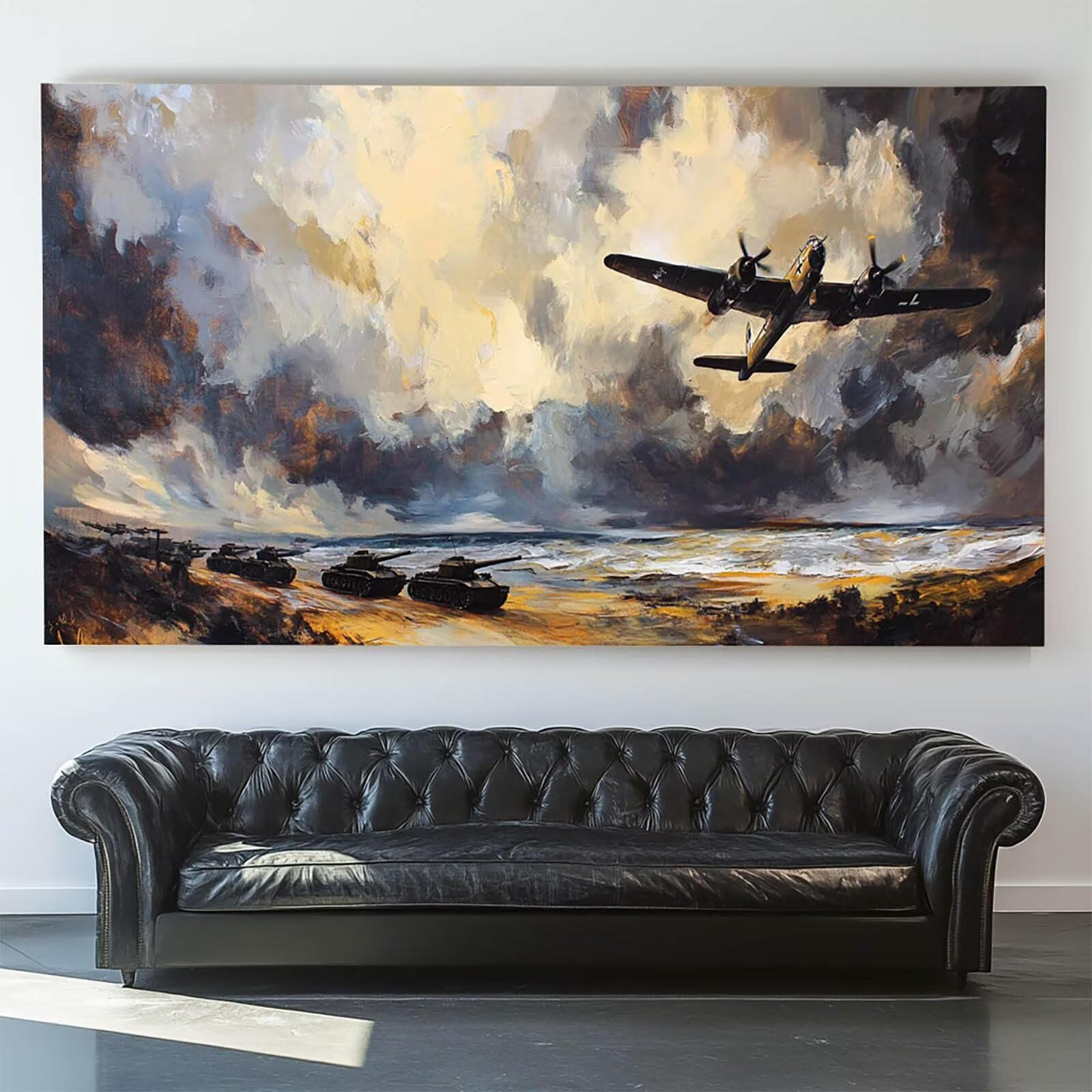 Pintar por Numeros Adultos Avión, Pintar por Numeros Niños Kit Manualidades Adultos Tanque Cuadros para Pintar por Numeros Pintura Acrílico, Cuadros Decorativos Regalos Para Mujer 80X160cm 7w-Q-7