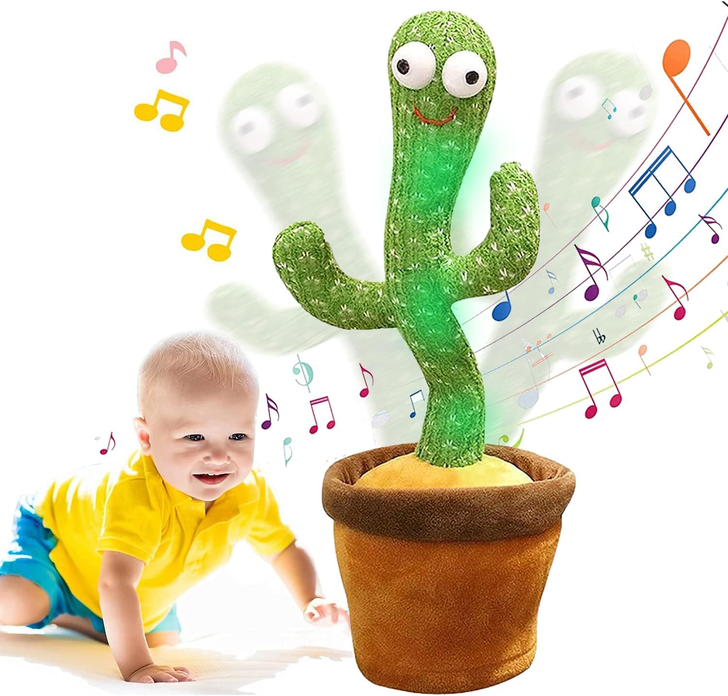 (Amazon's local Ship)Dancing Cactus Toy,The Cactus Electronic Plush Toy,Electric,Shaking,Singing,Talking,Recording Cactus toys,"Repeat your speech" Plush Stuffed Gift For Toddler,Baby,Kid(USB)