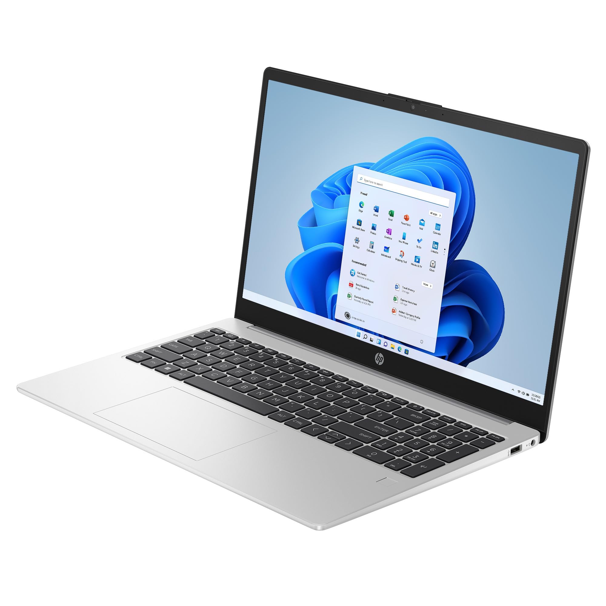 HP 250 G10 Notebook portatile Silver, RAM 16GB, SSD 256GB, Display FullHD 15.6", nuovo processore Intel N200 4 Core da 3,7 GHz, tastiera retroilluminata, fingerprint, Win 11 Pro, pronto All'uso, Ita