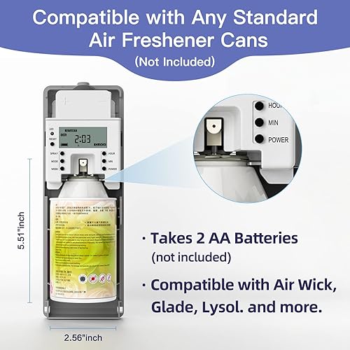 Miniatura 3 de SVAVO Dispensador automático de fragancia LCD  Dispensador automático de ambientador ABS para montaje en pareddispensador de perfume programable en