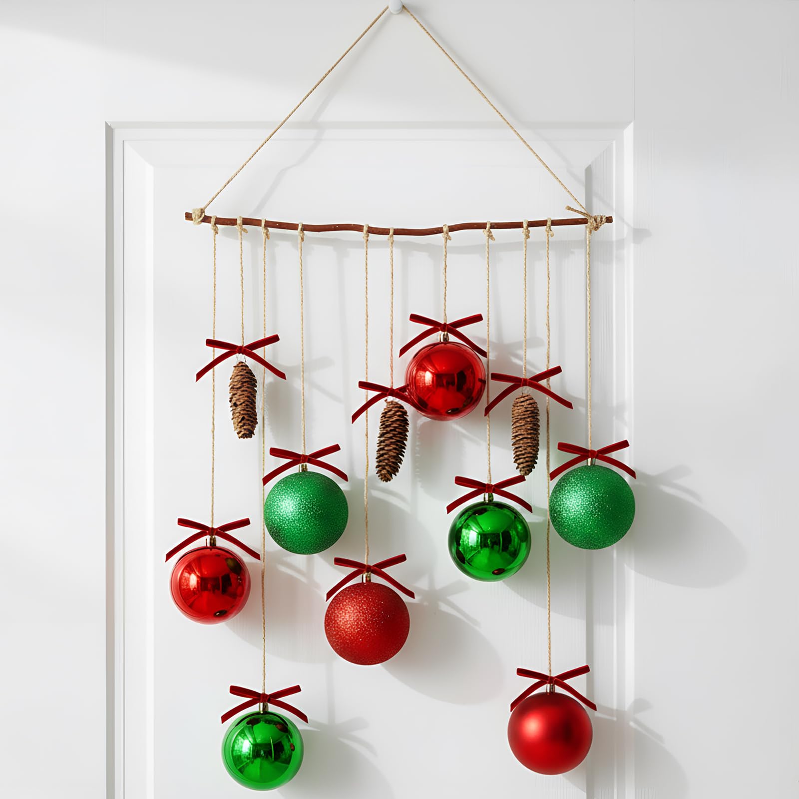 GlikCeil Grande boule de Noël à suspendre - Décoration murale bohème rustique pour Noël, salon, salle à manger, salle de bain, chambre à coucher, cuisine