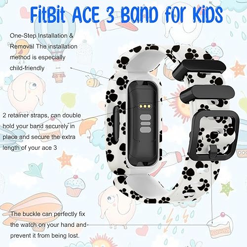 Miniatura 4 de ACE 3 bandas compatibles con Ace 3 bandas para niños, patrones de impresión de goma de silicona suave y transpirable ACE 3 bandas para niñas y
