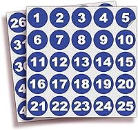 Vista 11 de iSYFIX Calcomanías negras de números consecutivos – 1 a 50, 1 pulgada, 1 juego – Vinilo autoadhesivo de alta calidad ideal para inventario