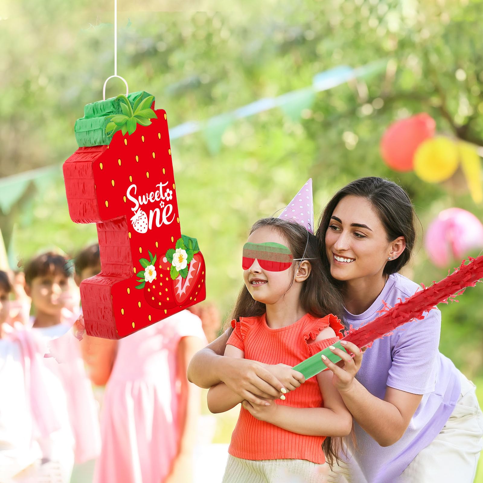 First Pinata Snapklik.com : Aoriher Strawberry 1st Birthday Pinata Strawberry Pinata ...