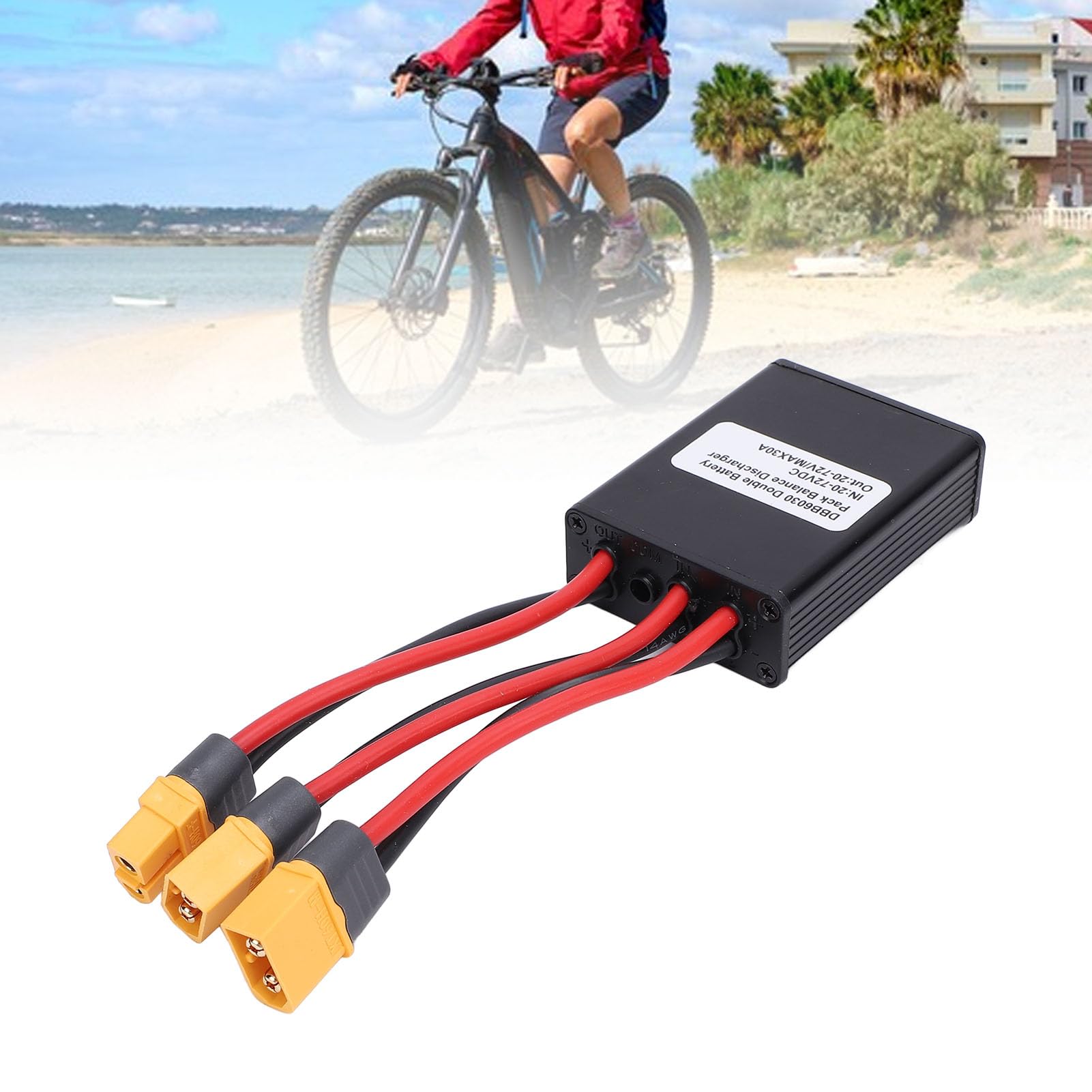 POENVFPO Dual-Battery-Pack-Switch-Balancer, Verbesserte Leistung mit X T 60-Schnittstelle für 20–80 V-Batterien, Doppel-Batterie-Parallelmodul-Adapter-Entladekonverter