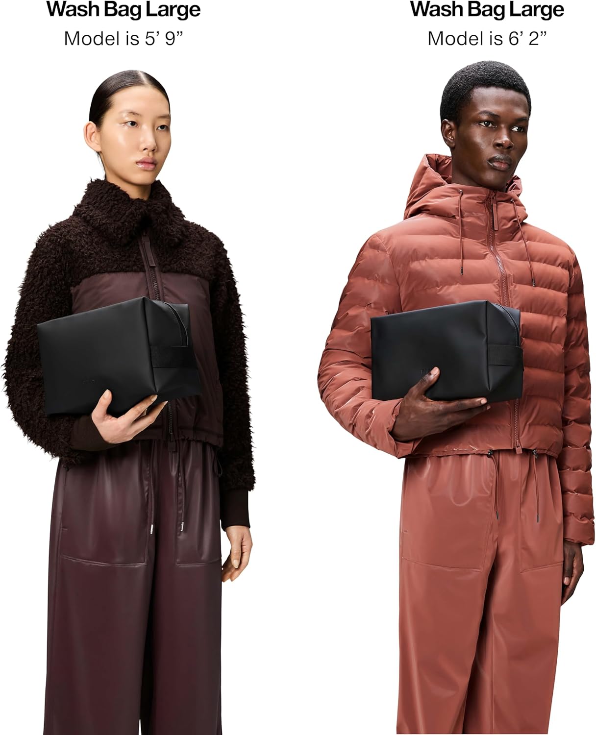 RAINS Wash bag large - Large Toiletry Bag for Men and Women - Wash bag for Travel (Black) - Image 6