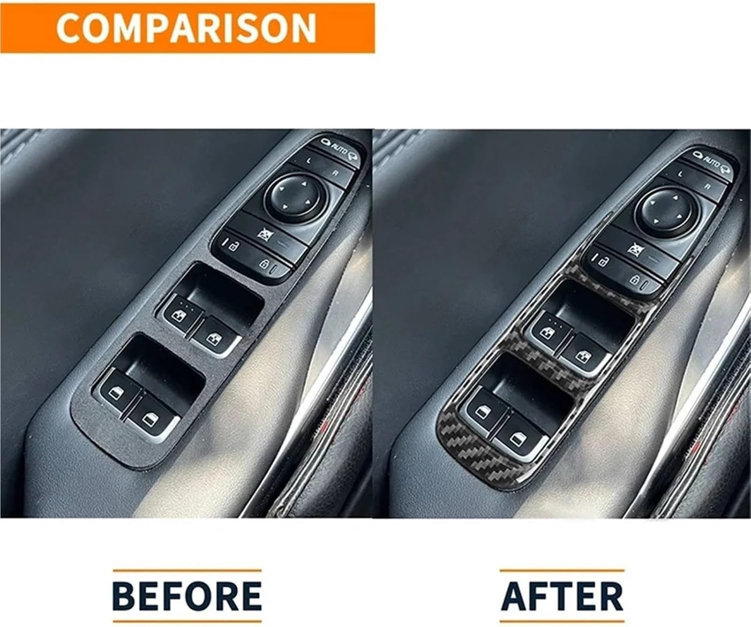Compatible With Kia Stinger 2019-2023 Parts Car Door Armrest Button Panel Trim Window Glass Lift Switch Button Panel Cover Sticker Trim