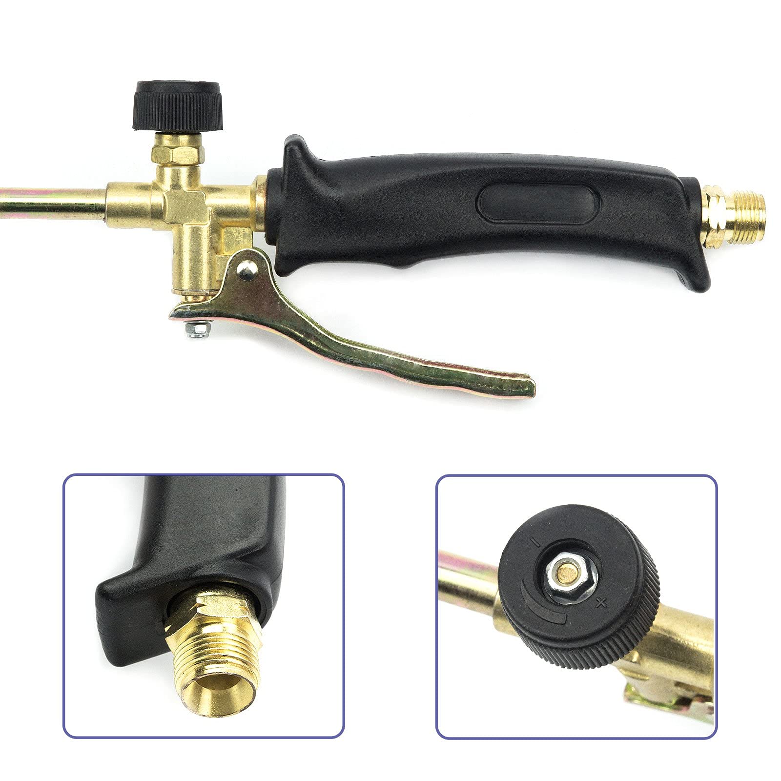 Brûleur à gaz 58 kW avec tuyau de 5 m + support + détendeur moyenne pression 4 bars, désherbeur thermique, brûleur de toiture, appareil de désherbage thermique SN0283R