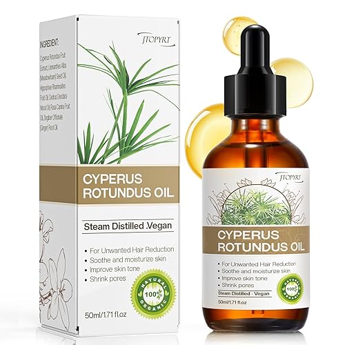 Aceite Cyperus Rotundus para depilación reduce el crecimiento no deseado del cabello, ralentiza el nuevo crecimiento, calma la piel y encoge los