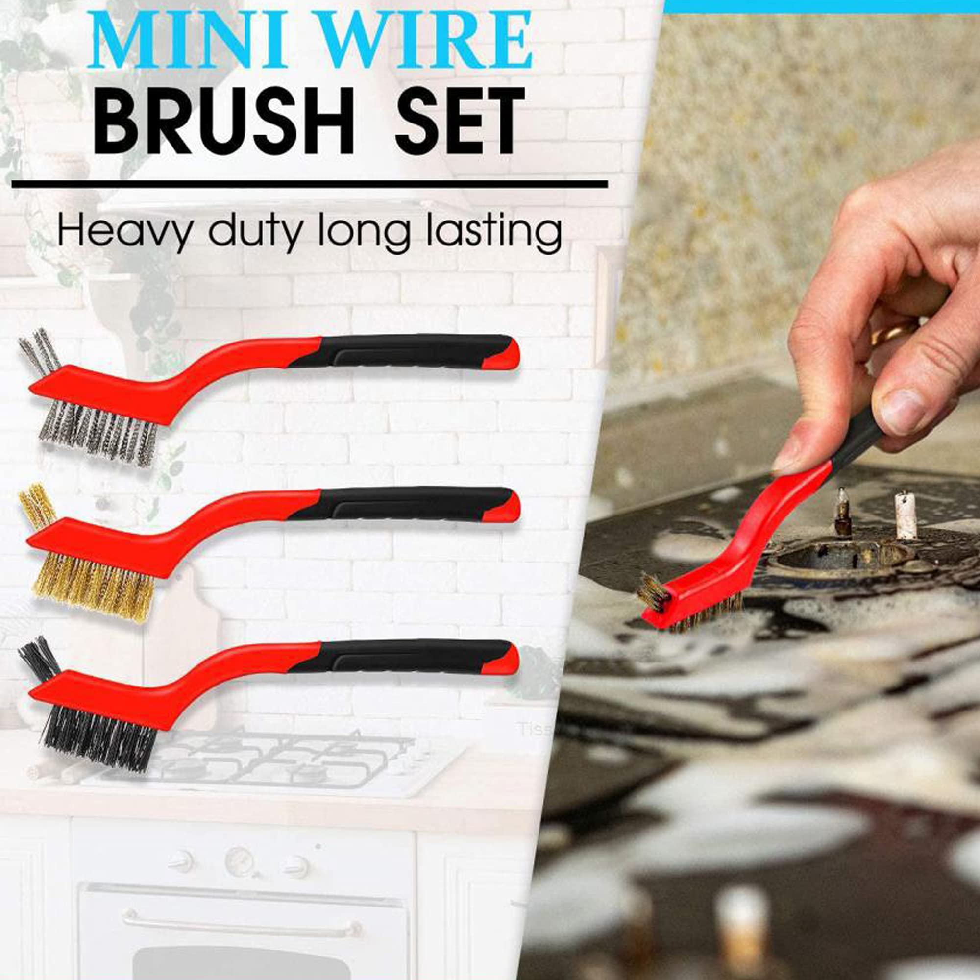 Drahtbürsten Im 3er Set Aus Edelstahl, Messing, Nylon