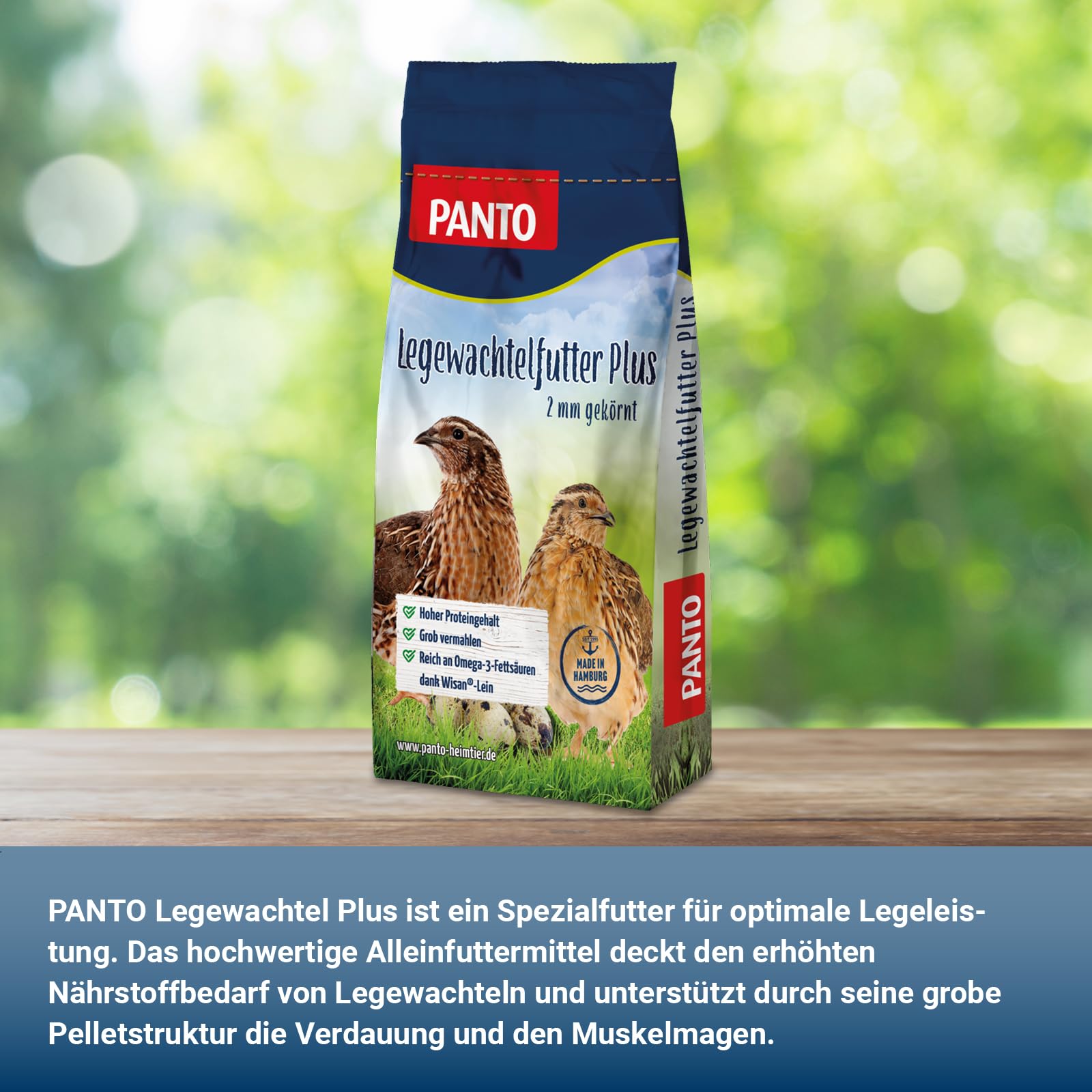 PANTO Legewachtel Plus 10 kg – gekörntes Wachtelfutter (2 mm) für optimale Legeleistung, Alleinfuttermittel für Legewachteln, Geflügelfutter