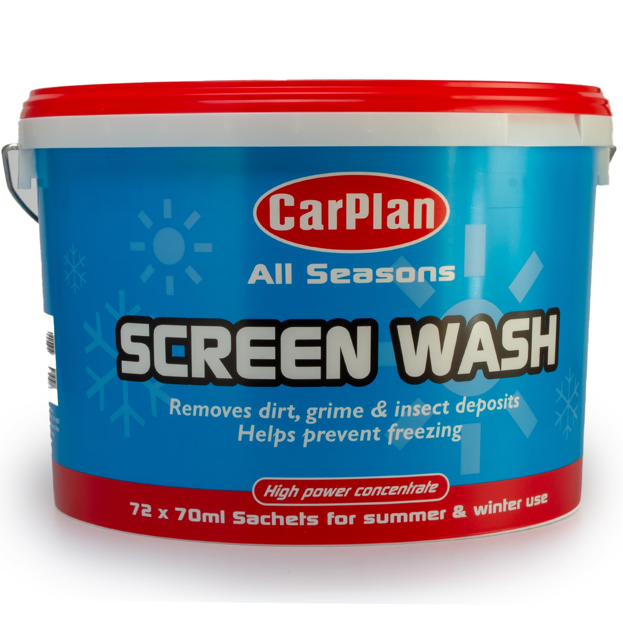 Carplan All Seasons Screen Wash Bucket Containing 72 Sachets Care Clean