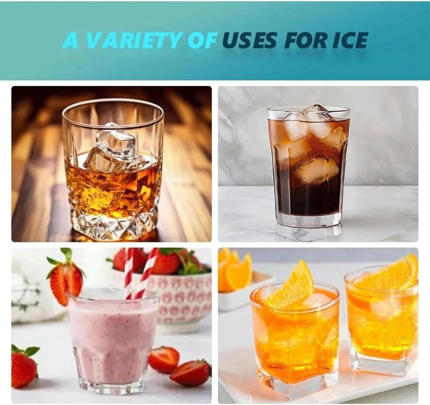 AMNOOL mdlian Countertop Ice Maker Machine,40Lbs/24H Auto Self-Cleaning Portable Compact Ice Maker with Ice Scoop & Basket