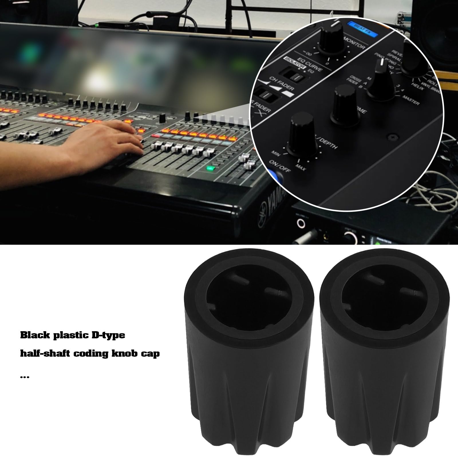 LT Easiyl 50Pcs 6mm D Shaft Black Tall Rotary Encoder Control Knob D Hole Control Knob With Concave Cap Potentiometer Knobs 6mm Shaft Knob Black - Image 2