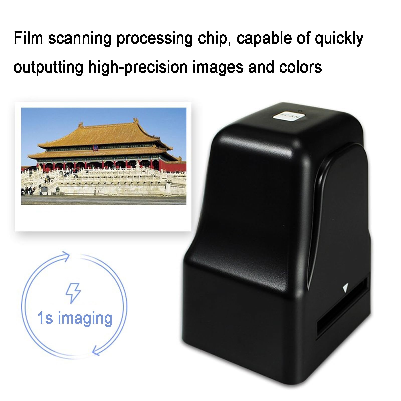 Scanner per pellicola da 18 MP per conversione digitale JPEG, visualizzatore digitalizzatore scorrevole, converte rapidamente 135 e 126 negativi e diapositive, si collega al PC per un facile utilizzo