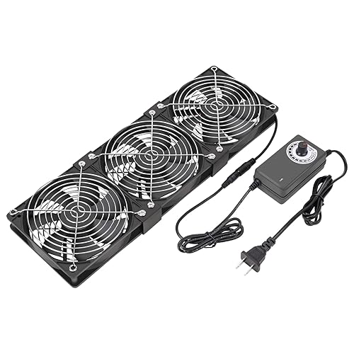 KEYFANCLUB Ventilador de computadora de 0.118 x 4.724 in y 12 V con controlador de velocidad de CC a CA de 110 V a 240 V, refrigeración para