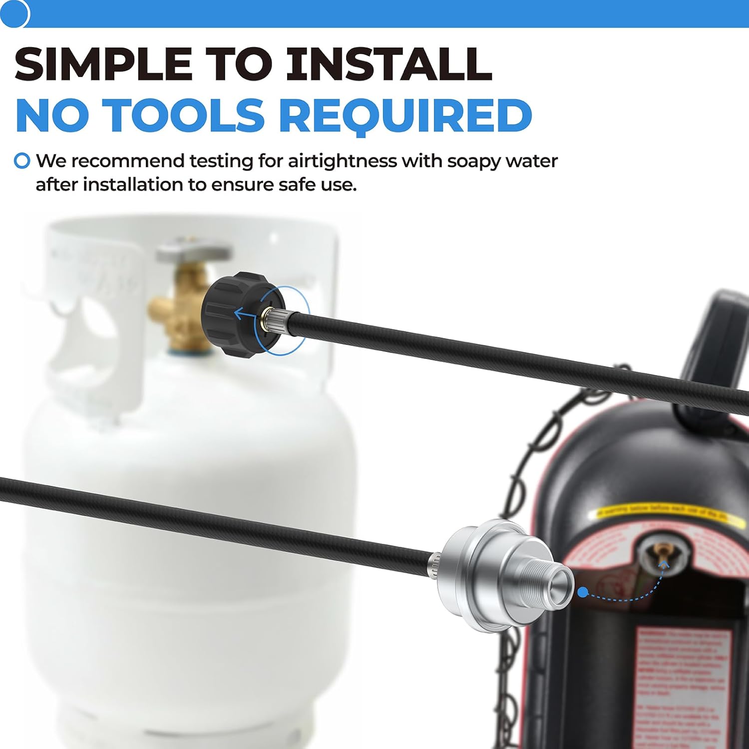 PalpitateC F273699 12ft Propane Heater Adapter Hose with Fuel Filter Compatible with Mr. Heater Big Buddy, QCC1/Type1 Adapter Connect 20-45 lb Propane Tank, CSA