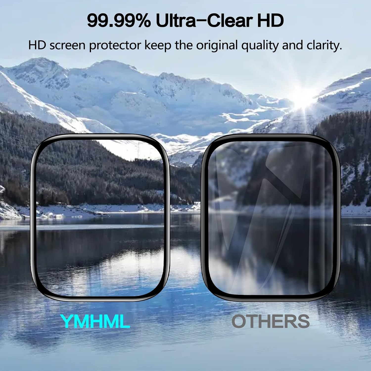 YMHML [2 Pack] Screen Protector for Apple Watch Series 8 Series 7 45mm, 3D Curved Full Coverage Ultra Thin Soft Protector Film for iWatch S7 45mm