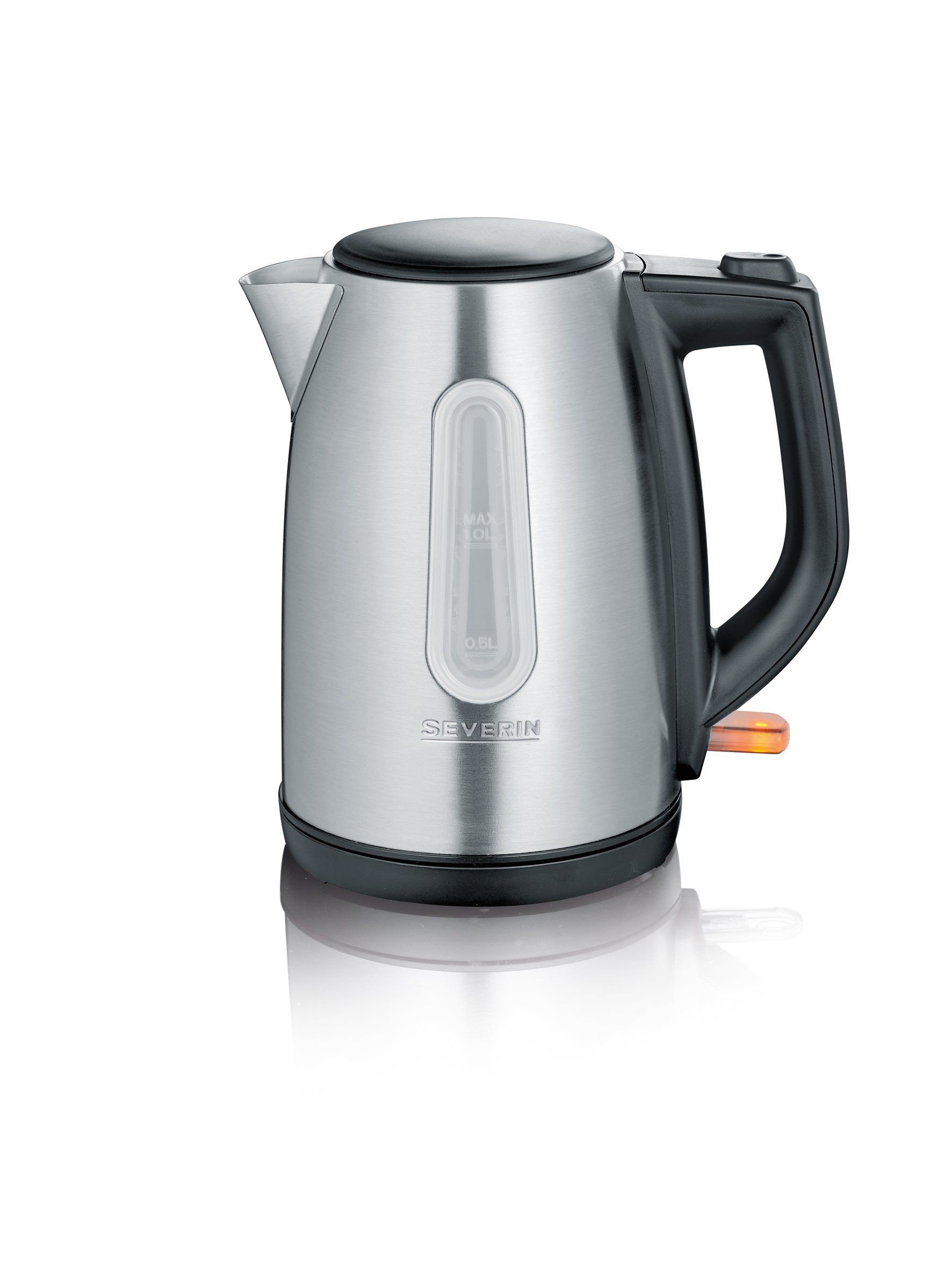 Bollitore Elettrico SEVERIN WK 9540 Acciaio Inox, 1 Litro, 2200W - Nero/Grigio, Base Con Raccolga Cavo