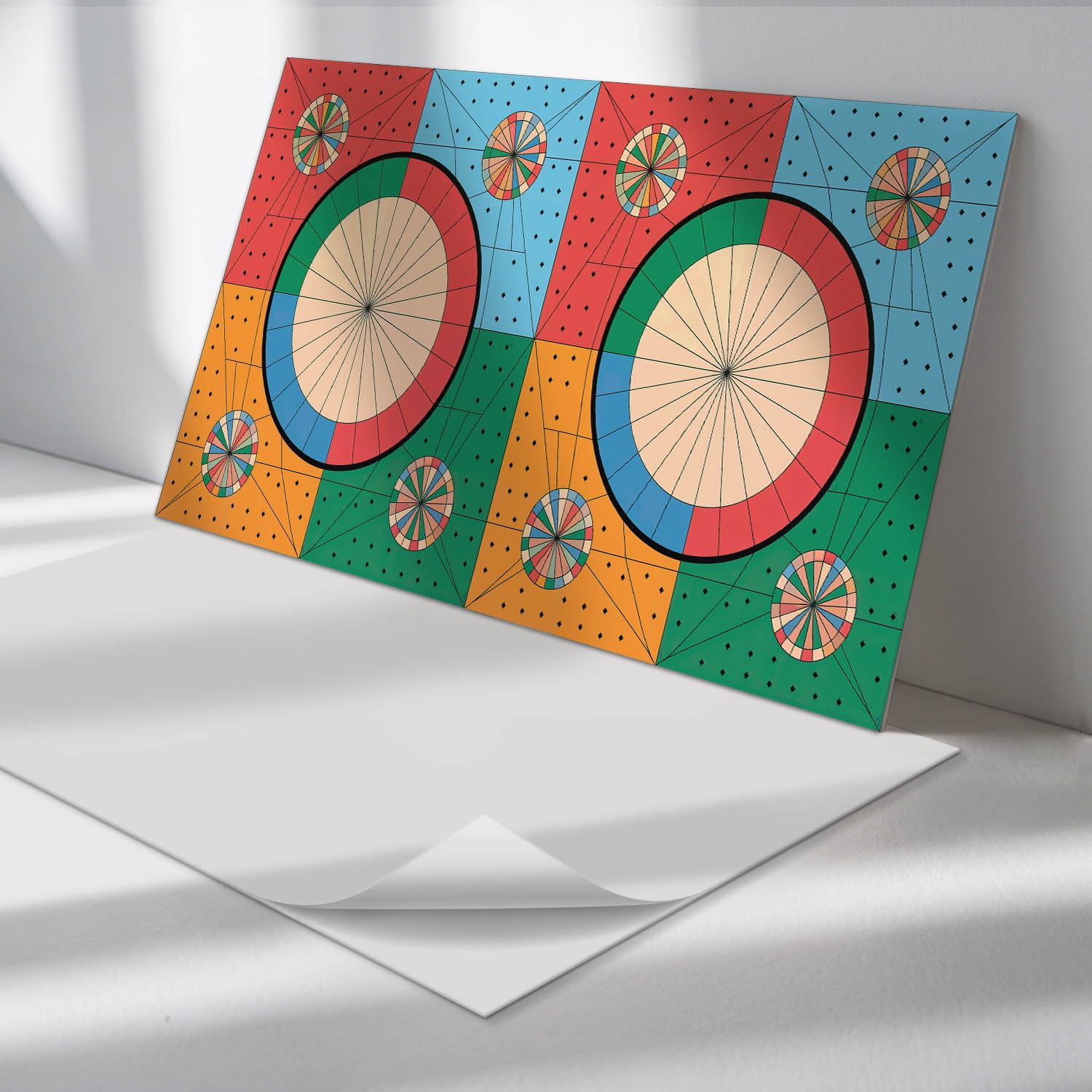 Panneaux en vinyle 40x20 cm PVC autocollant rectangulaire motif géométrique