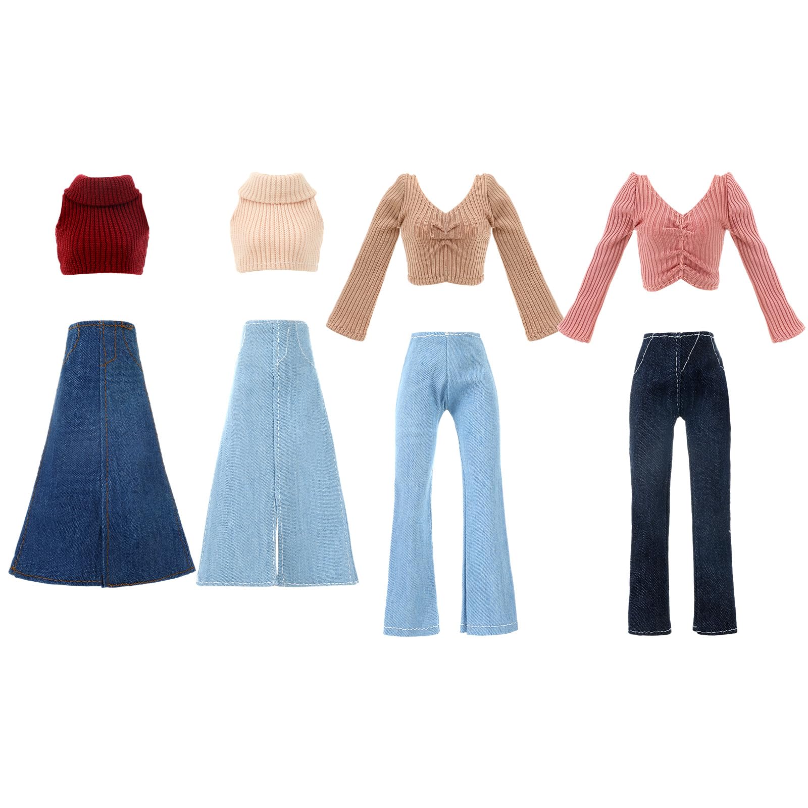 Set De Ropa Deportiva Para Muñeca De 17 Cm – Sudadera, Shorts De Mezclilla, Bolso Deportivo, Zapatos Y Collar, Regalo Perfecto Para Niñas Amantes De La Moda Y El Juego De Roles