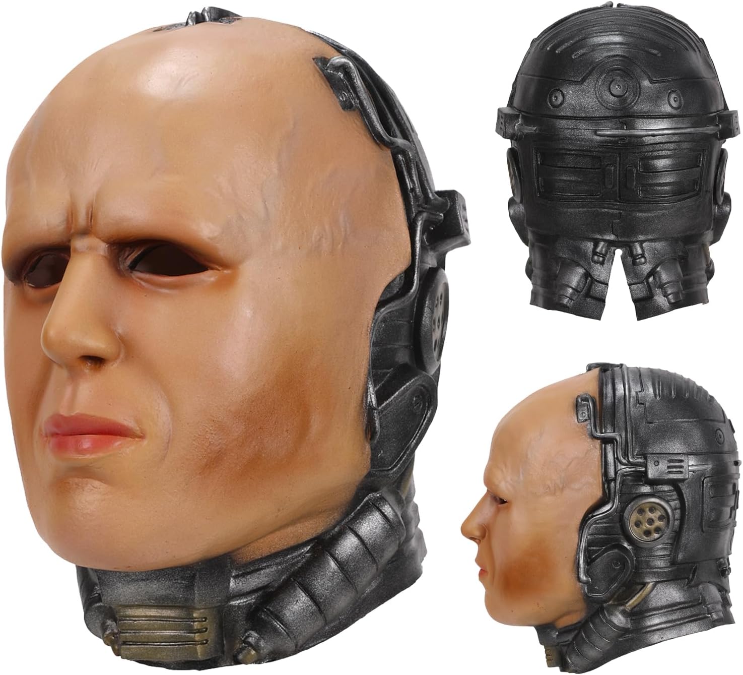 Robot Mask Cybernetic Warrior Mask Futuristic Sci Fi Punk Latex Helmet Cool Halloween Cosplay Mecha Techwear Prop