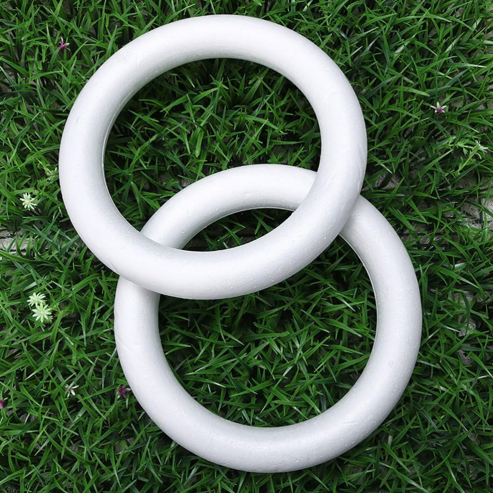 Tofficu 3pcs 8.66Inch Foam Wreath Rings for DIY Crafts Durable Polystyrene Circles for Floral Arrangements Wedding Decorations Multi-Purpose Craft Foam Wreath Forms Elegant White Design