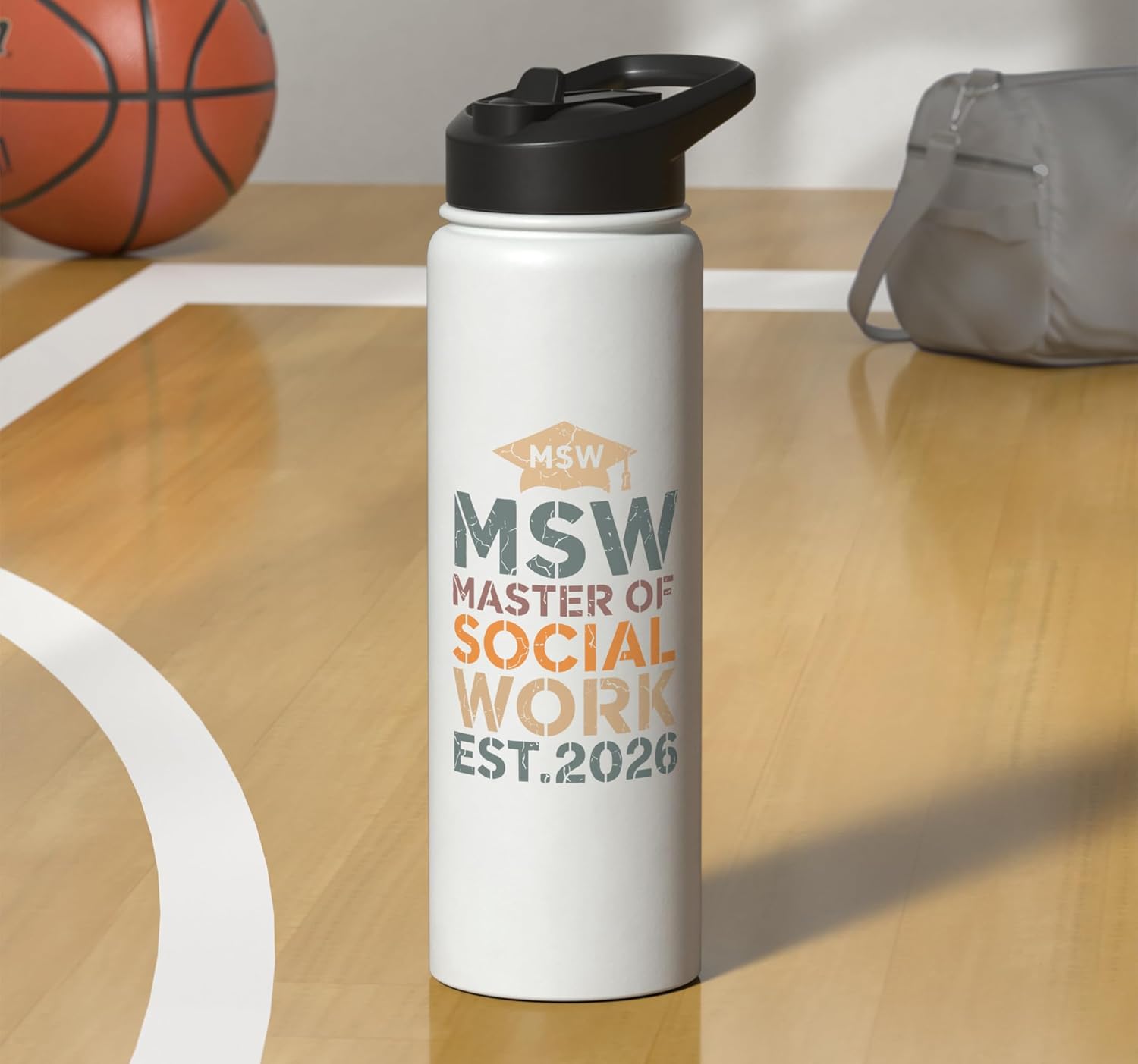 Msw est 2026 shirt Master of Social Work graduate Stainless Steel Insulated Water Bottle