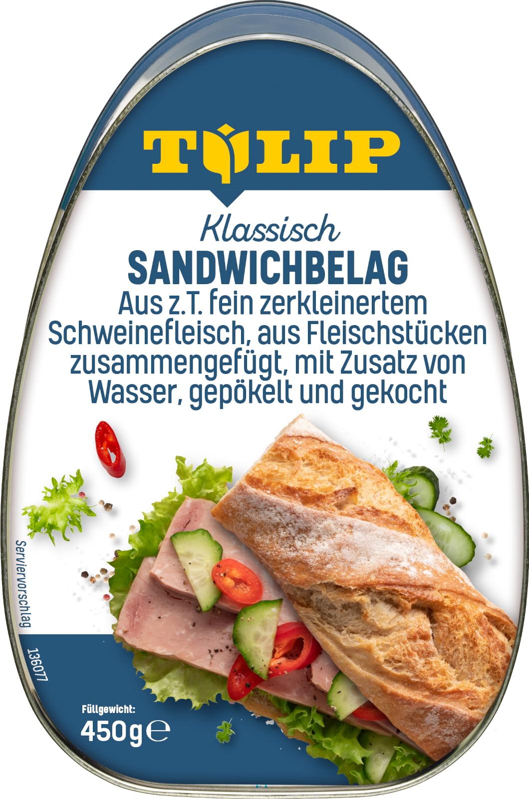 TULIP 10x 450 g Sandwichbelag aus Schweinefleisch | Frühstücksfleisch in Dosen | Zartes Fleisch in der Konserve | Saftiger Brotbelag | Ideal für Ihre Sandwich-Kreationen