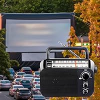 Vista 8 de Retekess TR604 Radio AM FM, radio portátil enchufable a la pared, funciona con batería D, dial grande, modo de tono alto/bajo, altavoz grande