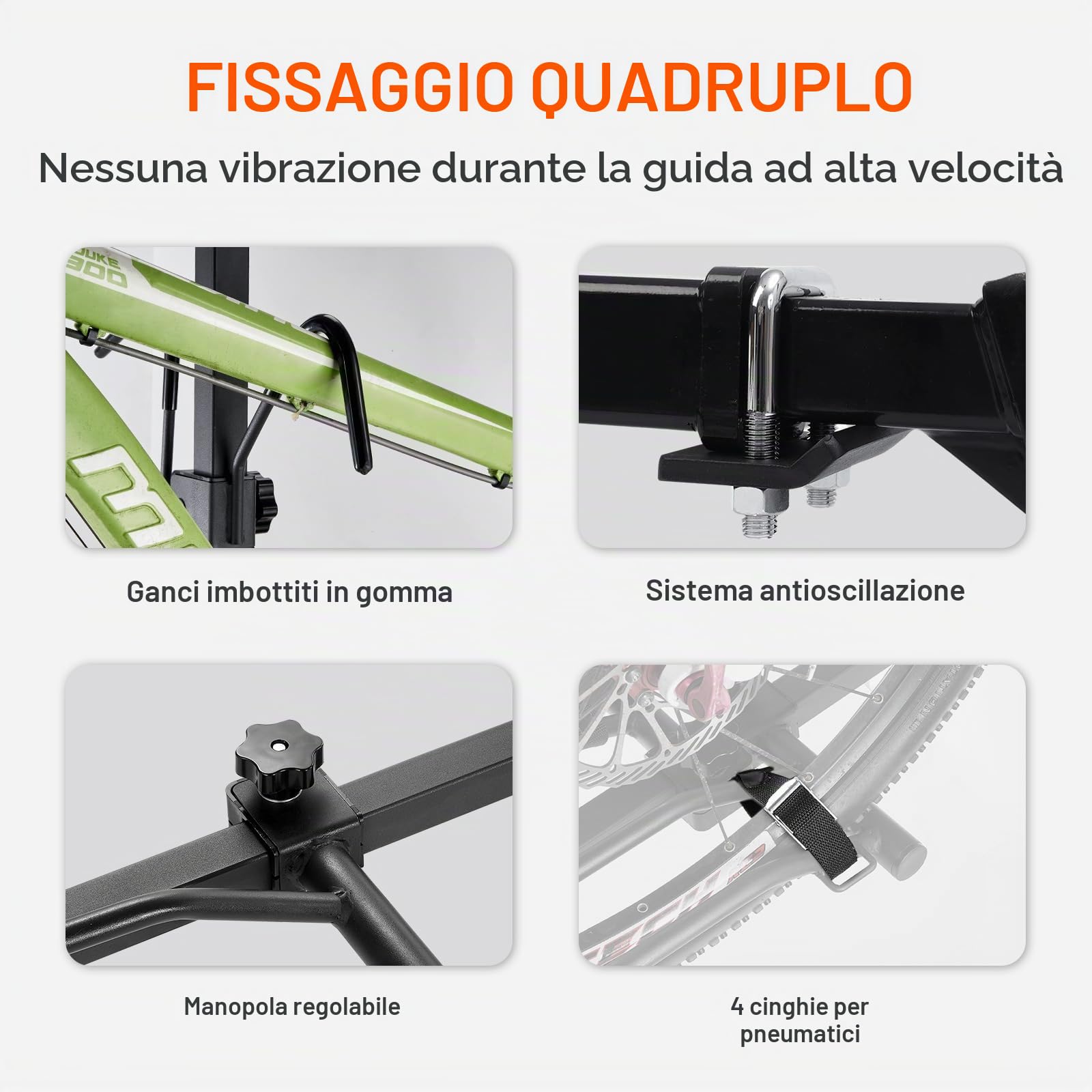 Portabici con Gancio di Traino, Stile Piattaforma per max. 2 Biciclette, Portata 80Libbre, Gancio di Traino per Ricevitore1,25/2 Pollici, Portabici Pieghevole per Auto, SUV, Camion, Camper,